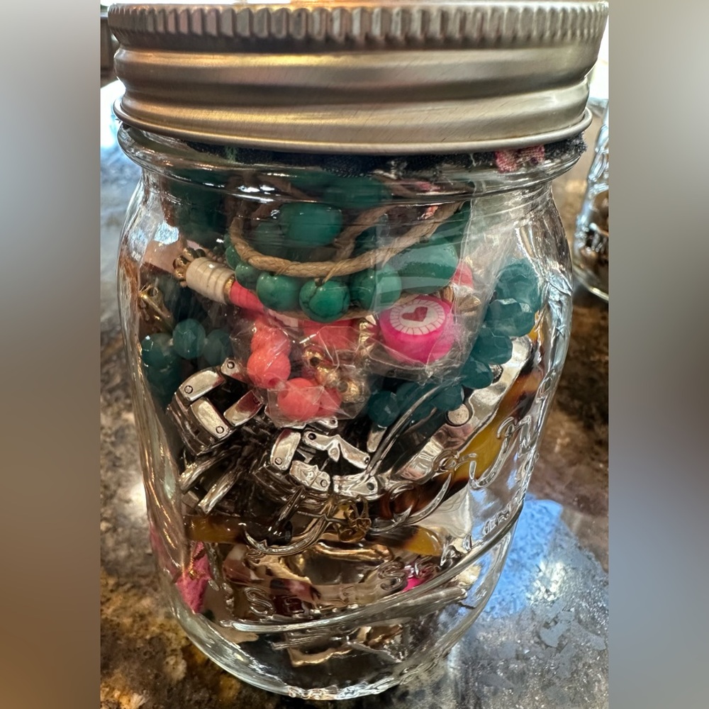 Jewelry jar with high quality jewelry earrings watches bracelets some brand new